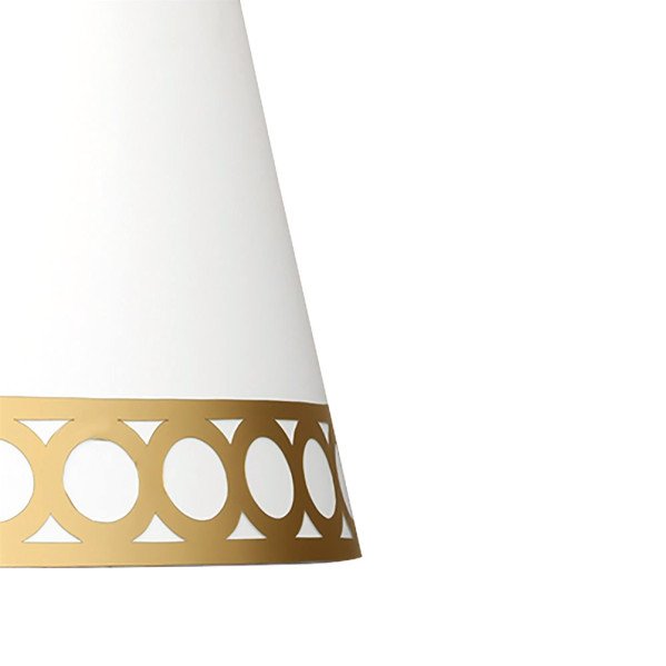 Pantalla Colgante Dalia E27 Blanca/oro 40dx30dx25h