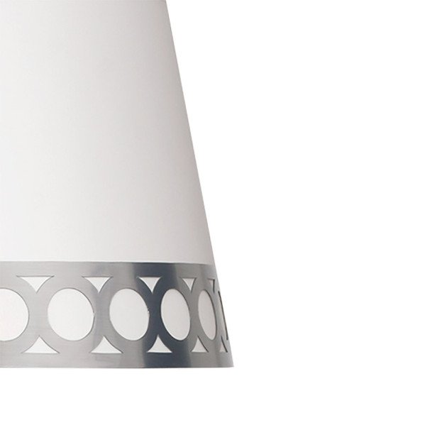 Pantalla Colgante Dalia E27 Blanca/plata 40dx30dx25h