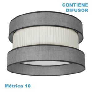 Pantalla Colgante Home M10 Gris-beis 60dx60dx25h Difusor Incluido