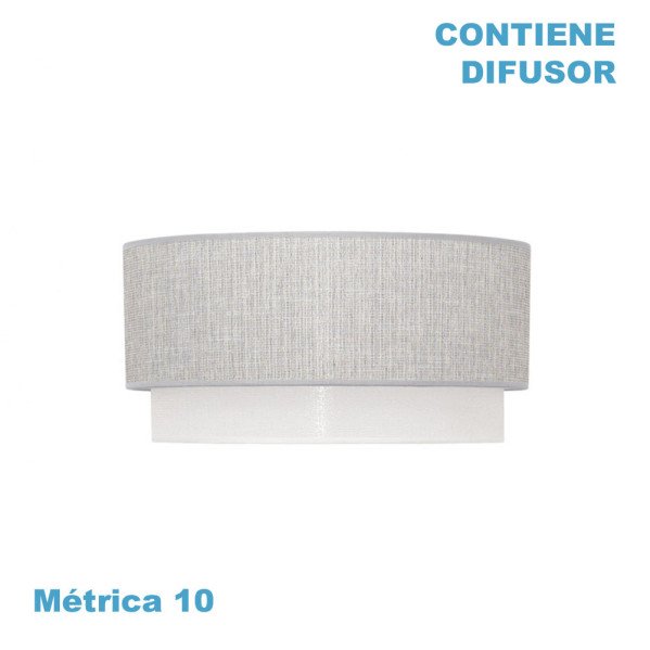 Pantalla Colgante Kenya M10 Gris/blanco 50Dx48dx23h Difusor Incluido