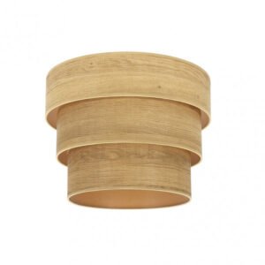 Pantalla Colgante Triple Smile E27 Madera Clara 40dx20dx26h