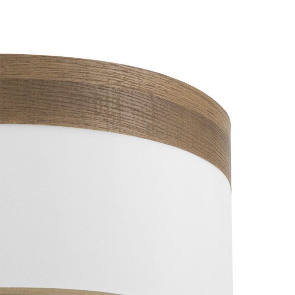 Pantalla Regl/plaf Cloe E27 Blanca/madera-oscura 16dx16dx16h
