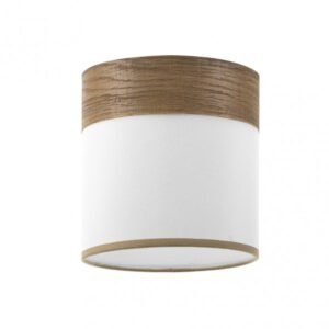 Pantalla Regl/plaf Cloe E27 Blanca/madera-oscura 16dx16dx16h