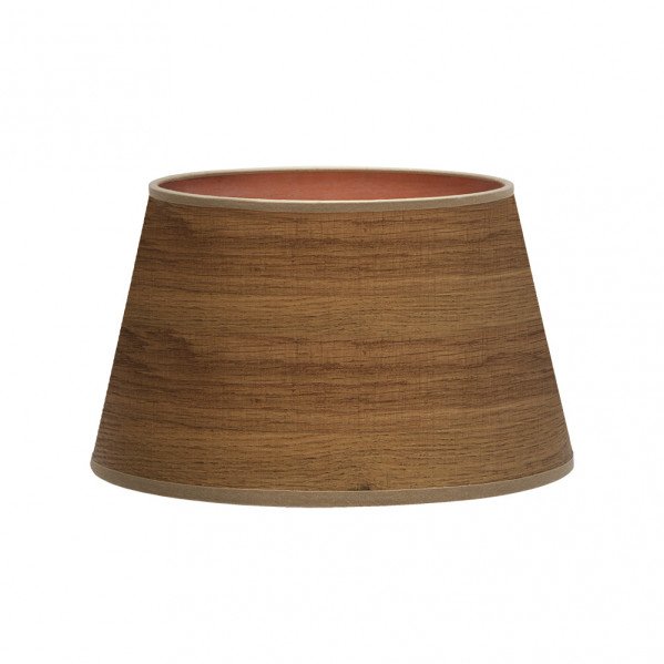 Pantalla Salma E27 Madera Oscura 40dx30dx25h Conica Abierta