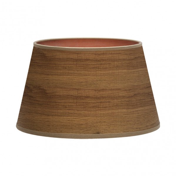 Pantalla Salma E27 Madera Oscura 45dx35dx30h Conica Abierta