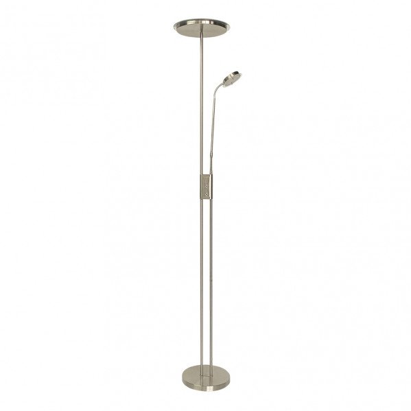Pie De Salon Antares 20w+7w 4000k C/lector Cuero 183x25x25 Cm Tactil C/reg.Intensidad Y Memoria