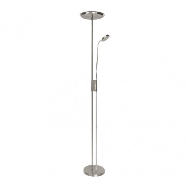 Pie De Salon Antares 20w+7w 4000k C/lector Niquel 183x25x25 Cm Tactil c/reg.Intensidad Y Memoria