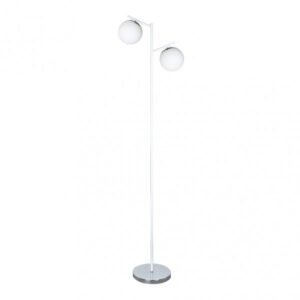 Pie De Salon La Habana 2xe14 Blanco/cromo 160x25x40 Cm