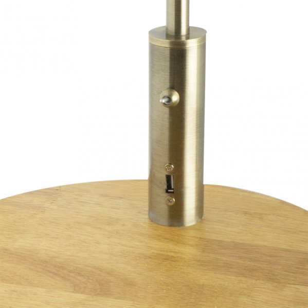 Pie De Salon Sirio C/mesa Y Conex.usb 1xe27 Cuero C/ Pant Beig (164x40x40)(24x40x40) Cm