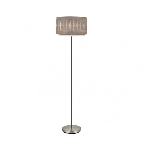 Pie Salon Alexandra 1xe27 Niquel/madera Gris 162x40x40 Cm