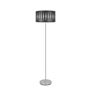 Pie Salon Alexandra 1xe27 Cromo/madera Negra 162x40x40 Cm