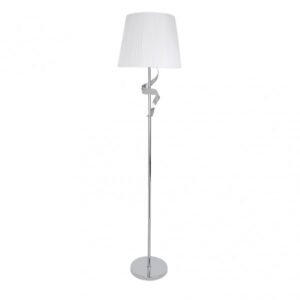 Pie Salon Baeza 1xe27 Cromo Pantalla Blanca 162x38x38 Cm