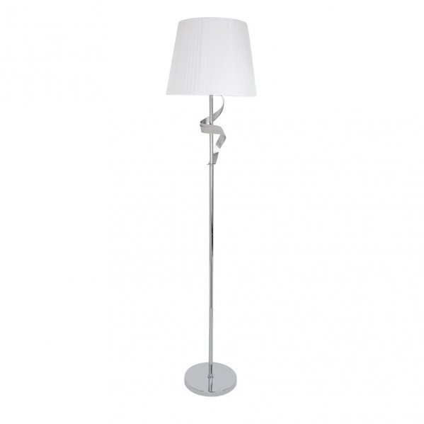 Pie Salon Baeza 1xe27 Cromo Pantalla Blanca 162x38x38 Cm