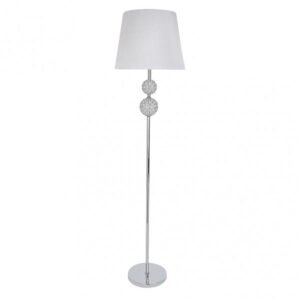 Pie Salon Bogota 1xe27 Cromo Pantalla Blanca 160x38x38 Cm