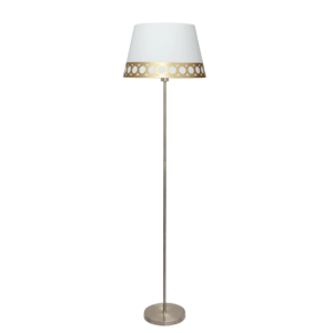 Pie Salón Dalia 1xe27 Blanco/oro 165x40x40 Cm