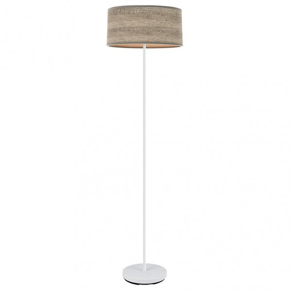 Pie Salon Jerte 1xe27 Blanco/madera Gris 165x40x40 Cm