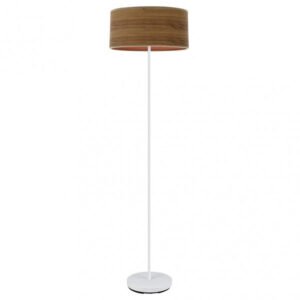 Pie Salon Jerte 1xe27 Blanco/madera Oscura 165x40x40 Cm
