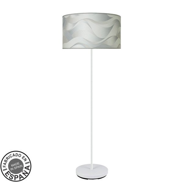 Pie Salon Moda 1xe27 Blanco/ola Gris 163x40x40cm