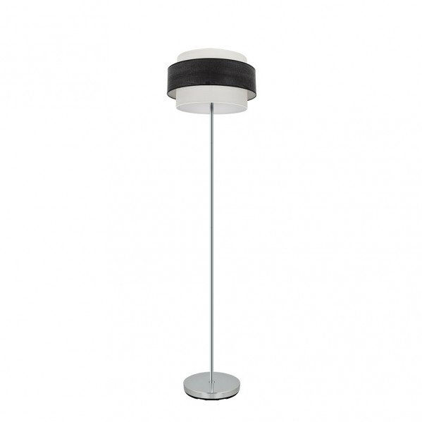 Pie Salon Myriam 1xe27 Cromo/Madera Negra