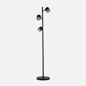 Pie Salon Ortiga 3 X Gx53 Negro 27w 2400lm Orientable Bombillas Incluidas 142x25x25cm