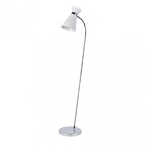 Pie Salon Petra 1xe27 Blanco/cromo 139x39x25 Cm Orientable