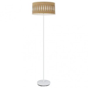 Pie Salon Piron 1xe27 Blanco/madera Clara 165x40x40 Cm