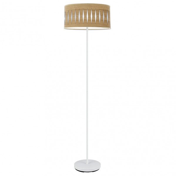 Pie Salon Piron 1xe27 Blanco/madera Clara 165x40x40 Cm