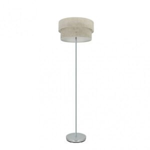 Pie Salon Doble Smile 1xe27 Cromo/cemento Gris 162x40x40 Cm
