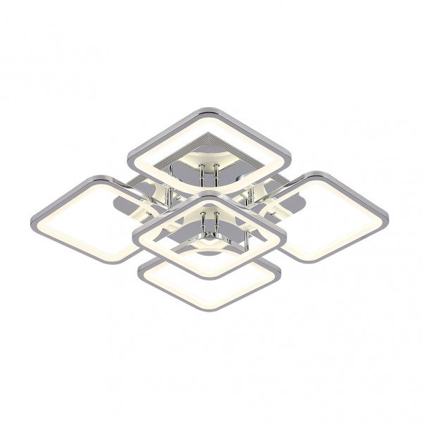 Plafon 129w 3000-4000-6500k Cromo Elara 9x58x58Cm 17415lm C.remoto,regulador Y Memoria
