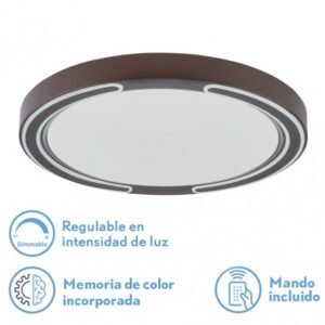 Plafon 72w Asher Marron 3000-4000-6500k 5616lm 6x50x50cm Remoto+reg.int+memoria
