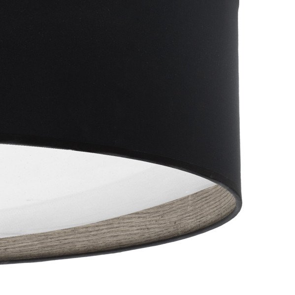 Plafon 72w Tania Negro/madera Gris 14x50x50 Cm 5616lm 3000k,4000k,6500k