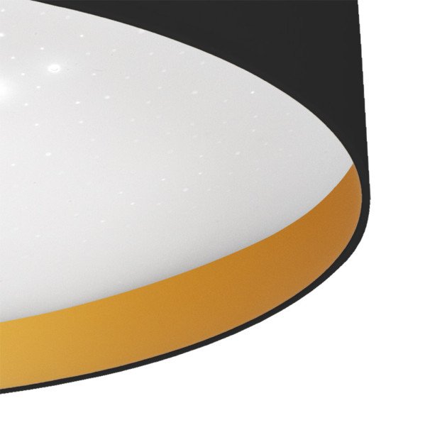 Plafon 96w Anuska Negro/oro 7488lm 3000-4000-6500k 12x60x60 Cm