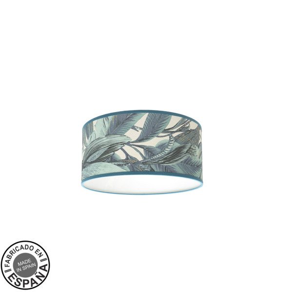 Plafon Argel 3xe27 Hoja Azul 15x30x30 Cm