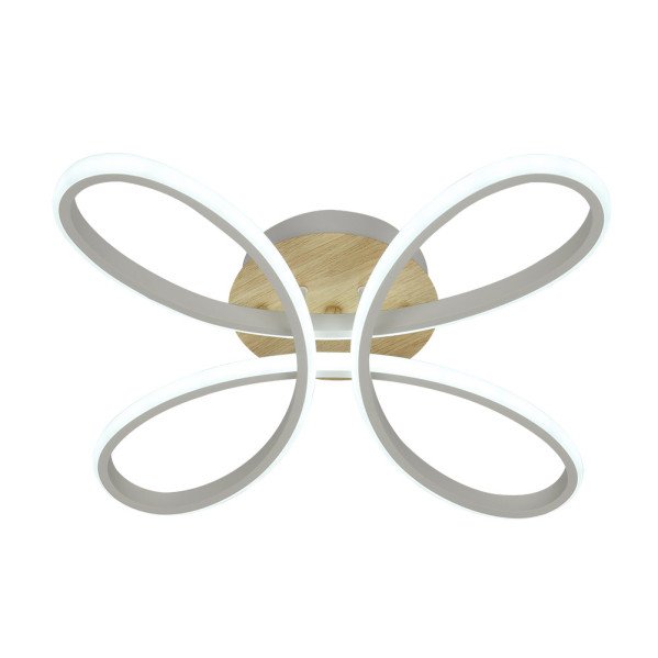 Plafon Bandeira 104w 3000-4000-6500k Blanco/haya 11440 Lm C/remoto,memoria Y Reg.intensidad 12x42,5x42,5cm