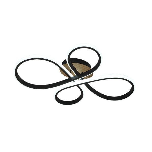 Plafon Bandeira 88w 3000-4000-6500k Negro/madera 9680 Lm C/remoto,memoria Y Reg.intensidad 12x60x43cm