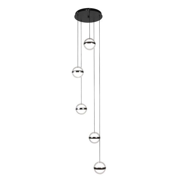 Plafon Colgante People 5l Negro 140w 3000-4000-6000k 10920lm Remoto Y Reg.intensidad Regx35x35cm