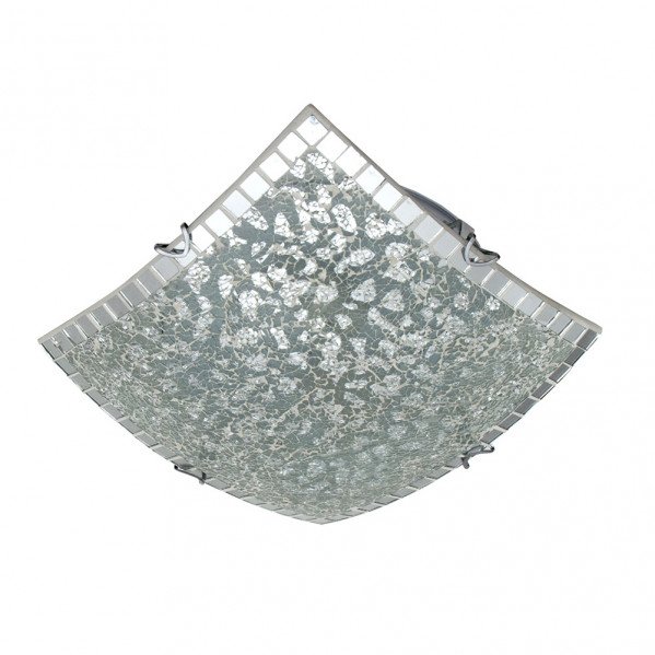 Plafon Cuadrado Tenor 3xe27 Cromo Mosaico 10x40x40 Cm