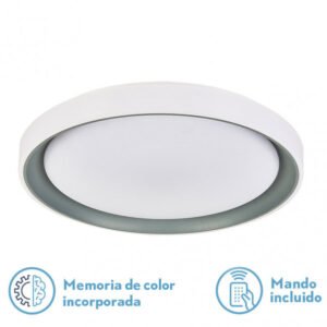 Plafon Luanda 72w 3000-4000-6000k Gris Red.7x49,5d 7200lm Reg.intens. C.remoto C/memoria