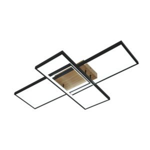Plafon Madaleta 134w 3000-4000-6500k Negro/madera 14740 Lm C/remoto,memoria Y Reg.intensidad 9,5x79x49,5cm