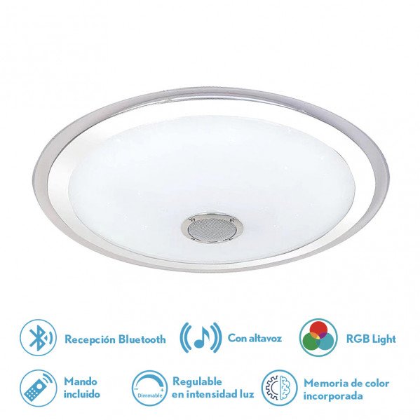 Plafon Magallanes 72w 3 Color+rgb 10x53x53 Cm Bluethooth 5760lm.reg.intens.y C.remoto C/memoria