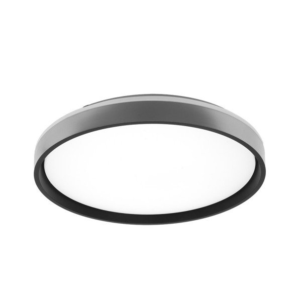 Plafon Morgan 60w 3000-4200-6500k Plata/negro 7,5x50x50cm 5400lm C/remoto y Reg.intensidad