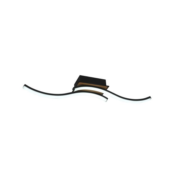 Plafon Murray 32w 3000-4000-6500k Negro/madera 3520lm C/remoto,memoria Y Reg.intensidad 9,5x62x11cm