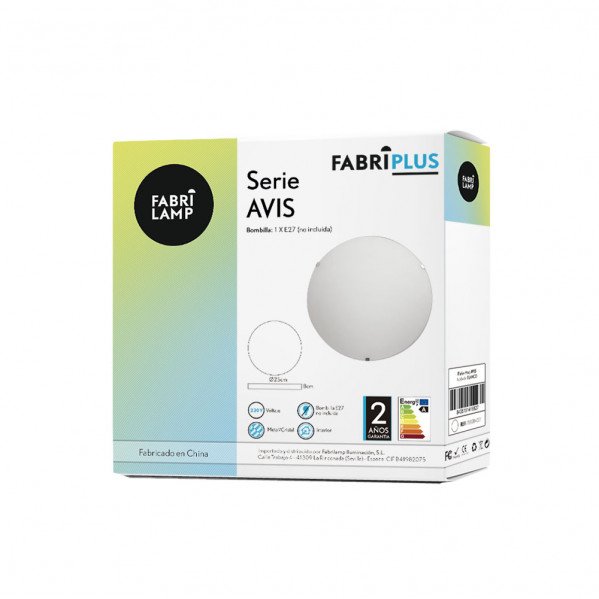 Plafon Redondo Avis 1xe27 Blanco 25x25x6 Cm