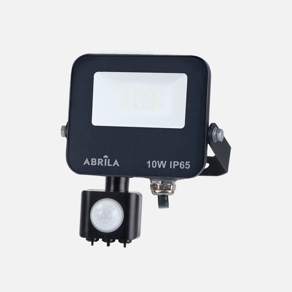 Proyector C/sensor Boiro 10w 6500k Negro 1000l Led Smd Ip65 Orientable 15x11x6cm