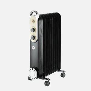 Radiador Aceite Amarantus 2000w 9elementos Negro/beis 3potencias Antivuelco Termostato Reg. Seguridad Asa 62,5x40,5x24cm