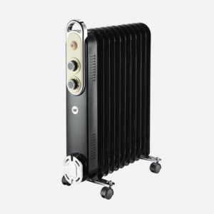 Radiador Aceite Amarantus 2500w 11elementos Negro/beis 3potencias Antivuelco Termostato Reg. Seguridad Asa 62,5x48x24cm