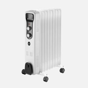 Radiador Aceite Brasilia 2000w 9elementos Blanco/negro 3potencias Antivuelco Termostato Reg.seguridad Asa 59,5x40,5x24cm