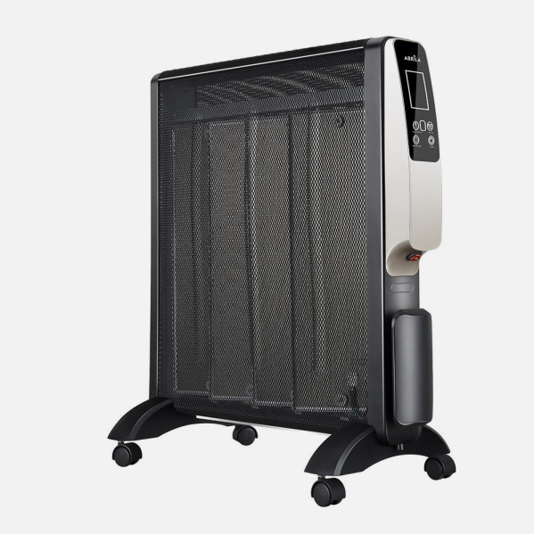 Radiador De Mica Abrigo 2000w 4elementos Negro/oro Remoto 2pot.antivuelco, Temporiz.display 61,5x56x26,5 Cm