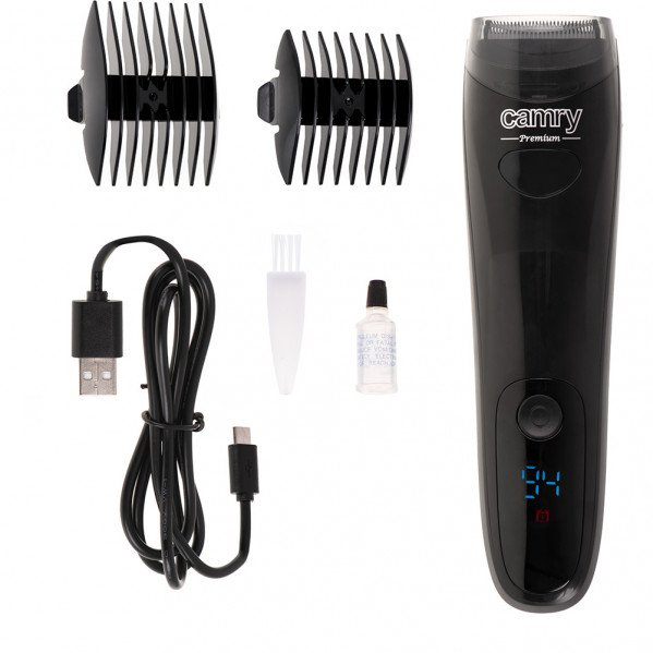 Recortadora Barba Inalambrica Carga Usb Pant. Lcd Tiempo Uso 60min Aspiracion 2 Accesor.
