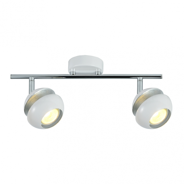Regleta Beethoven 2xgu10 Blanco/plata 14x36,5x8,5 Cm